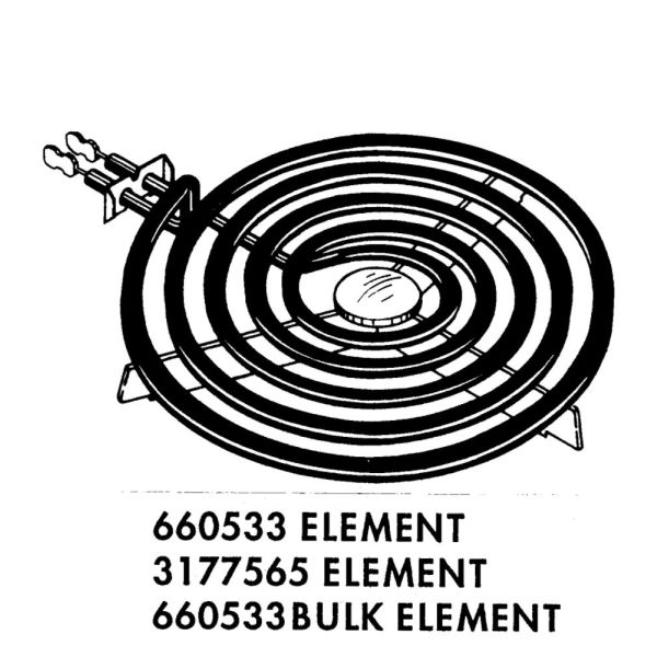 thumbnail image 2 of Whirlpool 660533 8-Inch Surface Element - Genuine Replacement Burner For Stove Tops 2 of 6